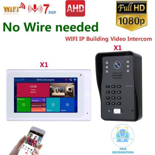 Wireless WIFI1OUT Door And 1/2/3/4/5/6/8 Monitor Video Door Phone Doorbell IP Intercom System 1080P AHD Camera