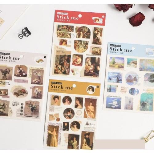 Retro Impressionist Decorative Stationery Stickers Scrapbooking DIY Diary Album Stick Label