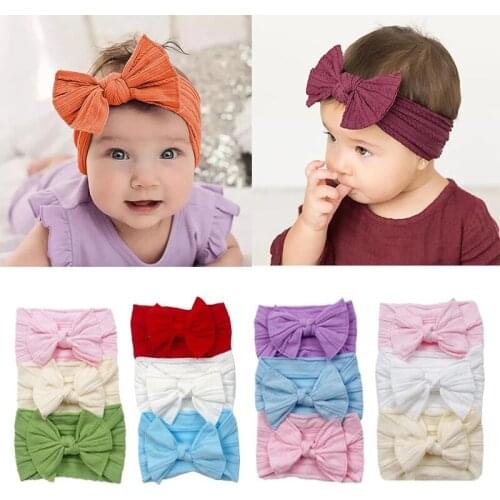 3Pcs/Set Baby Headbands For Girls Bow Elastic Hair Band Twisted Cable Headband Turban Kids Headwrap Baby Girls Hair Accessories