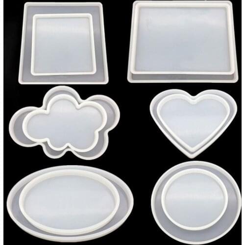 DIY Cloud Square Rectangle Ellipse Heart Round Silicone Epoxy Craft Decor Mold UV Epoxy Resin Craft Jewelry Making Tools