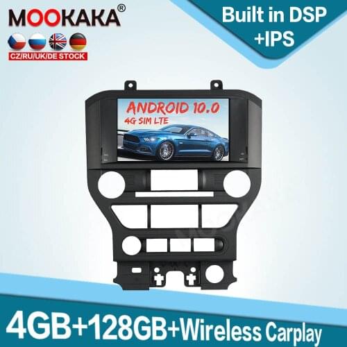For Ford Mustang 2015 - 2020 Android 10.0 4GB + 128GB Car Radio Multimedia Player GPS Navigation Auto Stereo Head Unit Carplay
