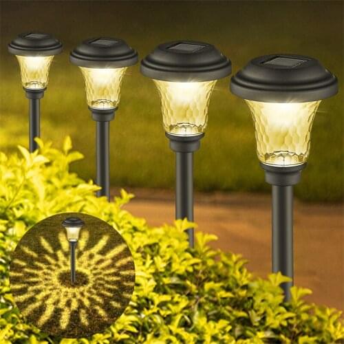 4 Pcs Solar Garden Light Outdoor Solar Power Lantern Waterpoof Landscape Decoration Lighting For Pathway Yard Lawn THB5193