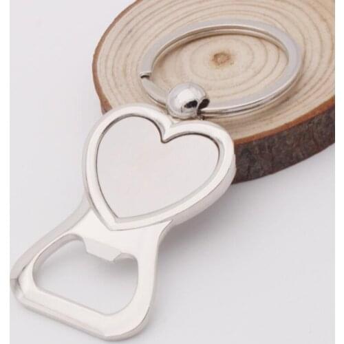 Customize Logo Love Heart Bottle Opener Key Ring Custom Bride & Groom Personalized Wedding Party Gift Favors LX8217