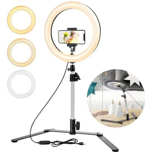 Phone Studio Ring Light With Mobile Phone Bracket Holder For Broadcast live shooting SLR photo lamp Photographic Selfie Light