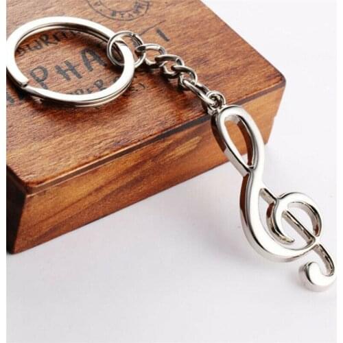 Ring Creative Fob Stainless Keyring Music Key Steel Keychain Gift Symbol Pendant Keychain Women Gift