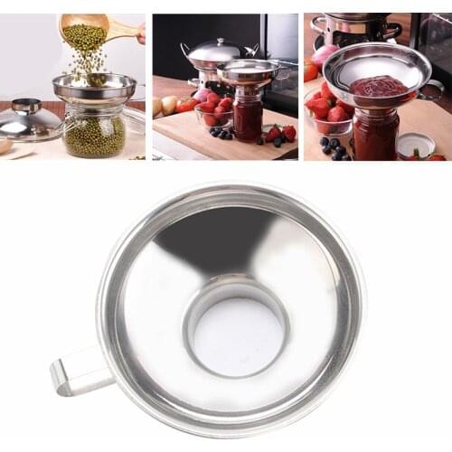 Canning Funnel Stainless Steel Wide Mouth Canning Funnel Hopper Filter Leak Wide-Mouth Can For Oil Wine Kitchen Cooking Tools
