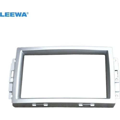 LEEWA 2DIN Car Stereo Radio Fascia Plate Panel Frame for Chrysler 300C 05-07 CD/DVD Radio Panel Dash Trim Mount Kit #CA5256