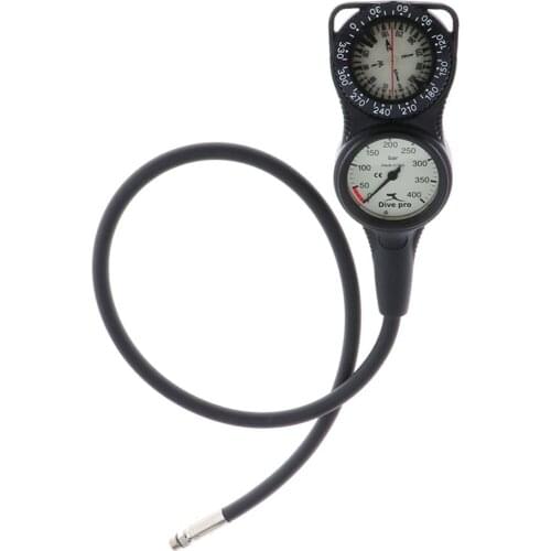 Mini Diving Console Computer Backup- Pressure Gauge Compass W/ 32'' Hose