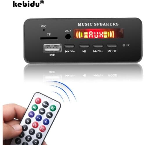 Kebidu MP3 Decoder Board Car USB Bluetooth V5.0 Hands-free Recording Integrated 5V-12V Module Remote Control FM AUX Radio
