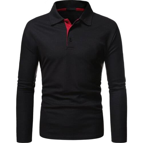 Eu Size Spring Autumn Long Sleeved Slim Fit Casual POLO Shirt for Men