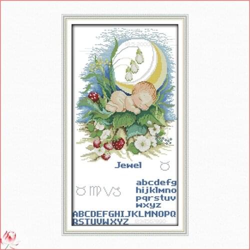 Baby And Strawberry Printed Cross Stitch Kits Canvas Embroidery Needlework Sets 11CT 14CT DIY Handmade Home Decoration Craft