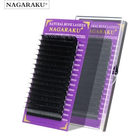 NAGARAKU 16rows/case 0.05mm faux mink eyelash extension individual eyelashes salon cilia make up tools premium mink all size