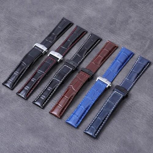 Genuine leather bracelet 20mm 22m for tag heuer watchband wristwatches band accessories fold buckle leather watch strap