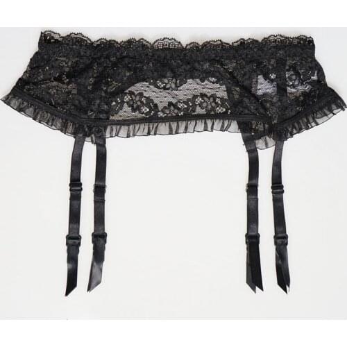 Sexy Garters Female Lace Floral Ruffle Slim Sexy Garter Belts for Stockings Women New Sweet Suspender Belt Sexy lingerie GA1109