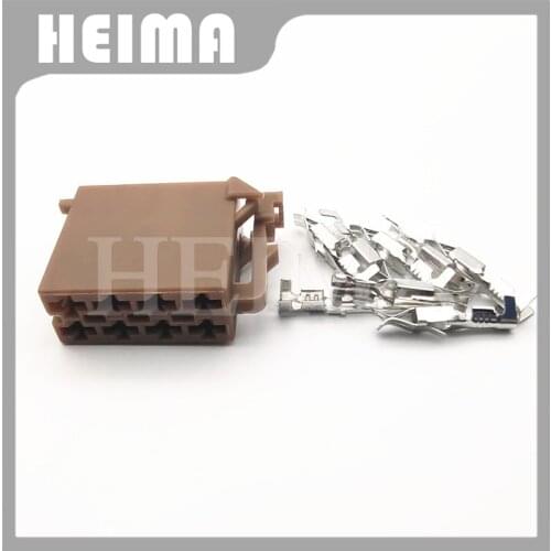 10/20/30sets brown 3.5mm 8 pin female Middle slot TE tyco audio horn VW CD ISO plug auto connector for Toyota Lexus 962189-1