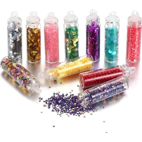 Mixed 12 Bottles/Set Jewelry Filling Sparkling Epoxy Resin Glitter Powder Star Micro Bead Nail Art Sequins Sticker For DIY Craft