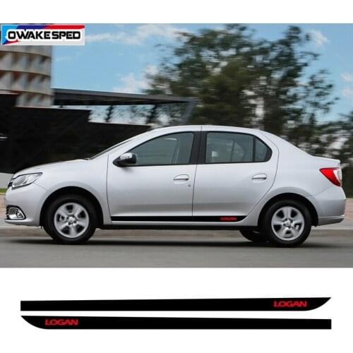 Carbon Fiber Sport Stripes For Dacia Renault-Logan Car Door Side Skirt Sticker Auto Body Decor Vinyl Decals Cusotmized DIY Decal