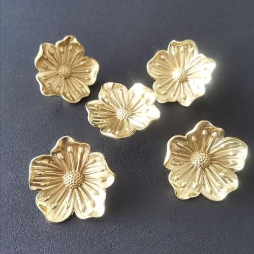 Art Vintage Furniture Handles Kitchen Wardrobe Cabinet Knobs Drawer Door Pulls Brass Gold For Flower Shape