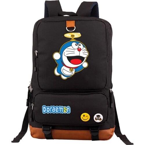 Japan anime Doraemon backpack shoulder bag Students bookbag schoolbag men women Male Female Package Printing canvas Backpacks
