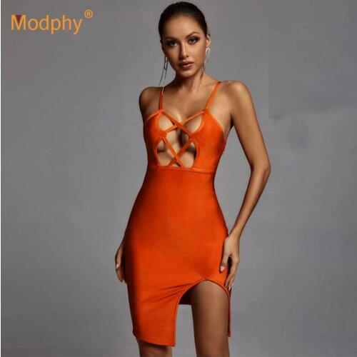 2021 Summer New Rayon Bandage Dress WomenS Sexy Hollow Bodycon Spaghetti Mini Dresses Club Celebrity Evening Party Vestidos