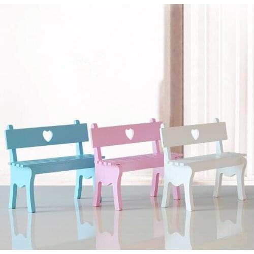 1PC Optional Mini Chair Bench Stool Ornaments Wooden Props Doll House Decoration Accessories Nice Gift for Childern ML 002