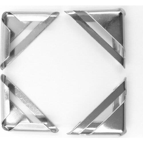 100Pcs Silver Tone Metal Book Albums Menus Scrapbooking Hardware Folders Corner Protectors 24x11mm