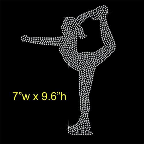 2pc/lot Skate girl appliques transfers design iron on transfer patches hot fix rhinestone transfer motifs fixing rhinestones