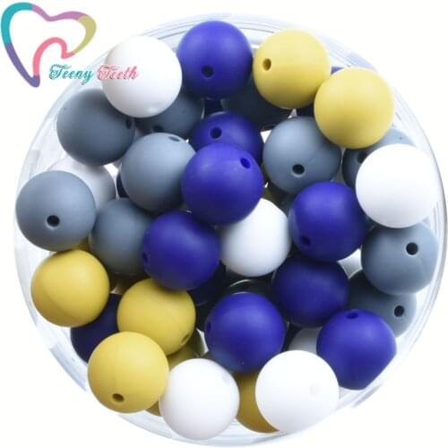 20 PCS 9-15 MM Silicone Round Beads BPA Free DIY Baby Teething Necklace Food Grade Silicone Teether Pendant Toy Ball Beads