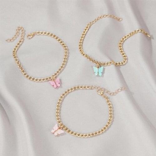 3pcs 2020 New Fashion Womens Foot Chain Summer Butterfly Anklet Boho Ankle Bracelet Beach Foot Chain for Women