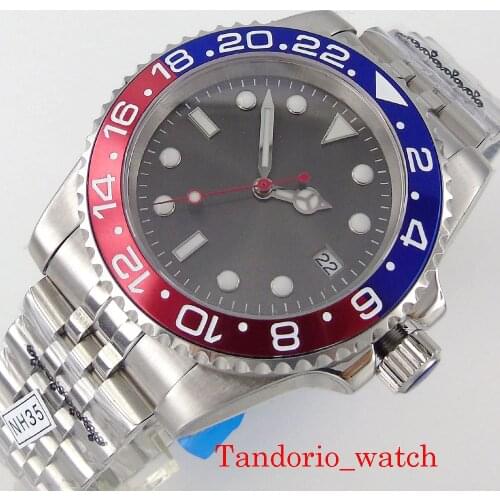 40mm Grey Dial Mechanical Automatic Mens Watch Sapphire Glass Calendar NH35A MIYOTA 8215 Movement Jubilee Strap Luminous