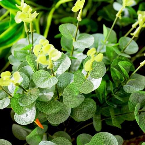 7Forks/Bunch Artificial greens Silk plants flower vase arrangement fake liana Greenery Leaves Wedding garden Home Backdrop Decor