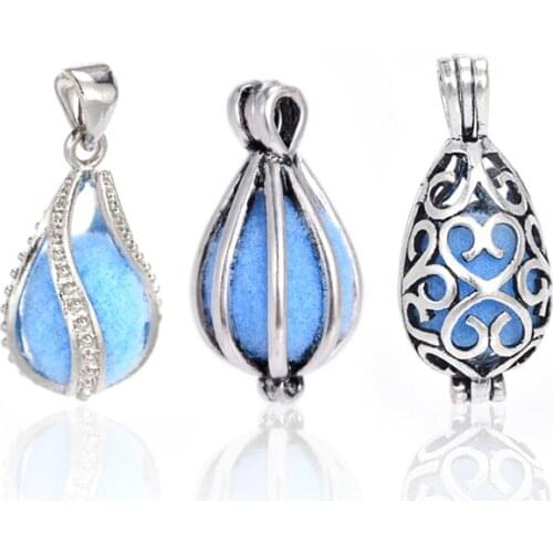 Antique Silver Color Water Cage Filigree Diffuser Necklace Locket For Pompon Felt Ball DIY Essential Oil Necklace or Bracelet