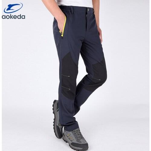Aokeda Mens Winter outdoor Pants waterproof pants men Fleece hiking climbing Windproof Trousers Thick Thermal Men Pants