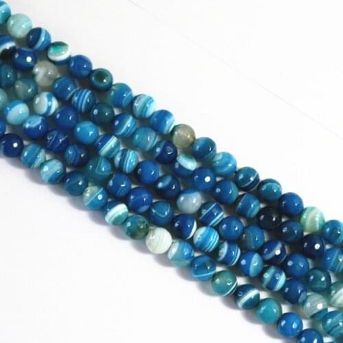 Fashion blue fringe agat natural stone carnelian onyx 6mm 8mm 10mm 12mm faceted round loose beads diy jewelry 15 inches A17