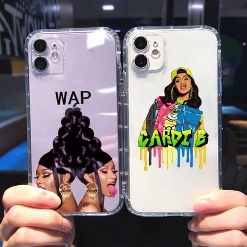Cardi B Phone Case Transparent soft For iphone 5 5s 5c se 6 6s 7 8 11 12 plus mini x xs xr pro max