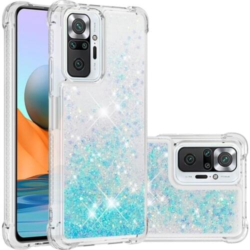 Quicksand Case For Xiaomi Redmi Note 10 Pro Max 10s Mi 10T Cover Glitter Silicone Shockproof Shining Case for Redmi Note 10s