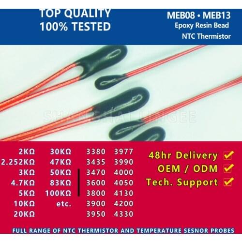 MEB08 0.8mm NTC Thermistor temperature sensor 10K 100K 3380 3950 for Battery system in Lingee