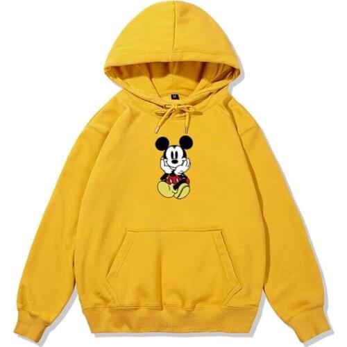 Disney Mickey Mouse Cartoon Sweatshirt Tops Men Women Loose Spring Autumn Long Sleeve Hoodies Unisex Clothes Harajuku Pullover