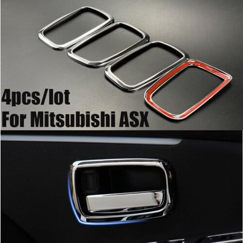 For Mitsubishi ASX ABS Chrome trim handle bowl decoration box ring 4PCS/lot for Mitsubishi ASX auto accessories