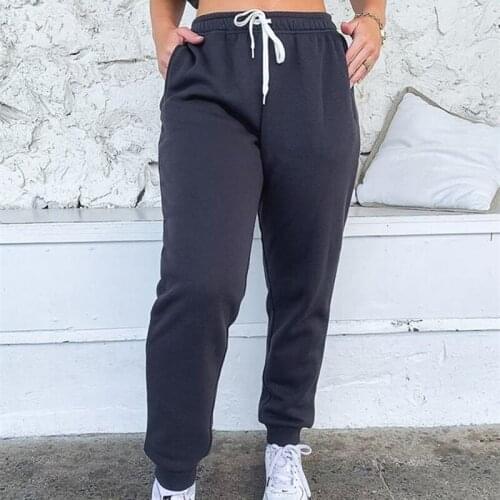 Women Casual Thick Sweatpant Women Ladies High Waist Legging Pants Trousers Bottom Streetwear Elastic Trouser