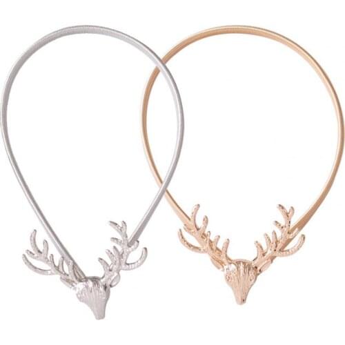 Curtain Buckle Elastic Punch Free Deer Head Design Metal Curtain Strap for Home