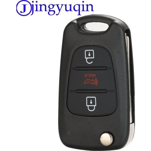 Jingyuqin Car key Case shell For KIA Rondo Rio Soul Sportage Sorento K5 K2 For Hyundai I20 I30 I35 Folding Remote Key Fob Cover