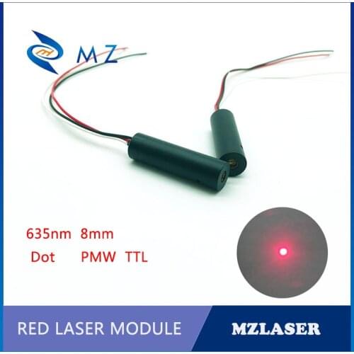 PMW control laser 8MM 635NM 1MW/5MW/10MW industrial grade APC drive red dot laser module