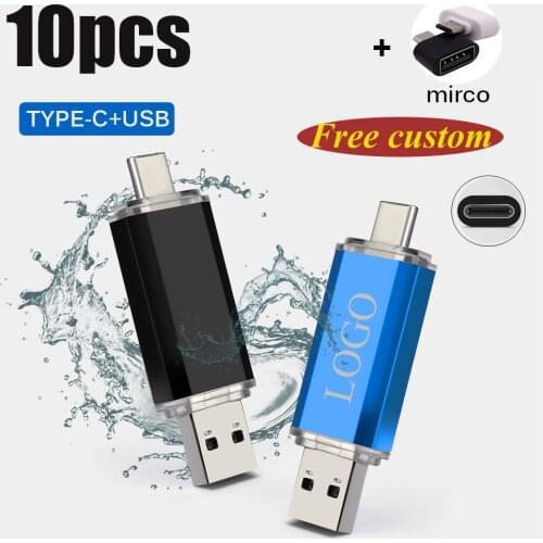 Hot Selling USB2.0 USB Flash Drive 10PCS 128GB 64GB 32GB 16GB 8GB Pen Drive Smartphone Pendrive TYPE-C USB Flash Drive