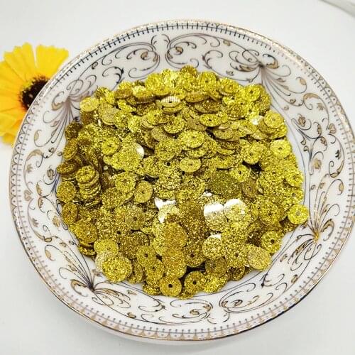 LNHOME 40g/Lot 6mm Glitter Sequins Round Confetti Spangle Gold Flat Clothing Sewing With 1 Hole Needle Flake Christmas Sequins
