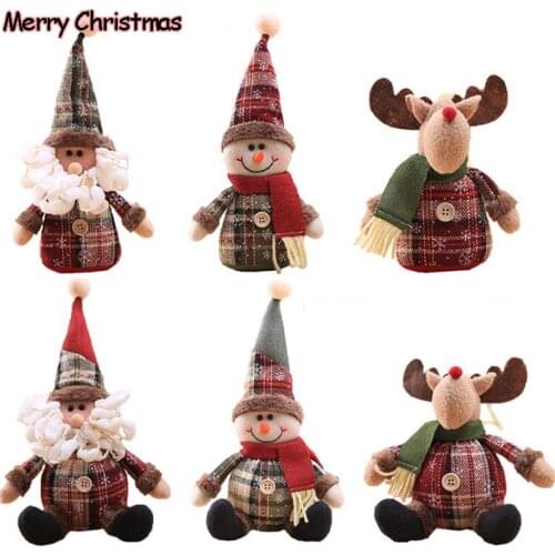 Cute Christmas Santa Snowman Elk Doll Christmas Tree Ornament Xmas Home Decoration for Home Xmas Party New Year Gifts Navidad