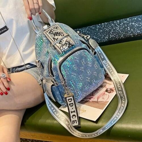 Ita Sequines Fashion Womens Backpack Mini Sac A Dos Luxury Travel Designer Shoulder Bags Leather School Girls Bagpack