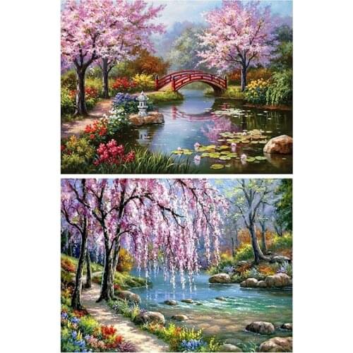 HOT-Diamond Painting Kit Full Drill Diamond Embroidery Crystal Rhinestone Embroidery Diamond for Adults Kids Landscapes