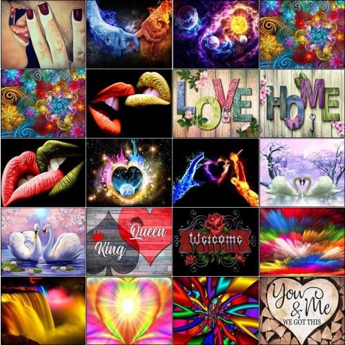 Cross stitch cuadros full square dirll drawing embroidery 5d diamond painting kit set Color love universe swan complet mosaic 3D
