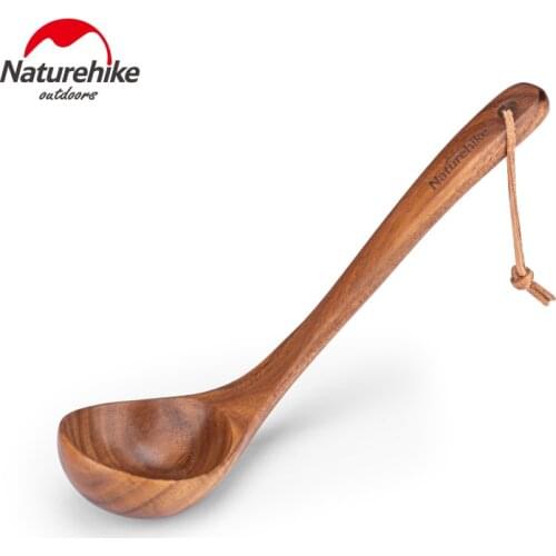 Naturehike Wooden Camping Tableware Long Handle Spoons Ultralight Rice Scoop Wood Spatula Bowl Outdoor Picnic Dinnerware Set